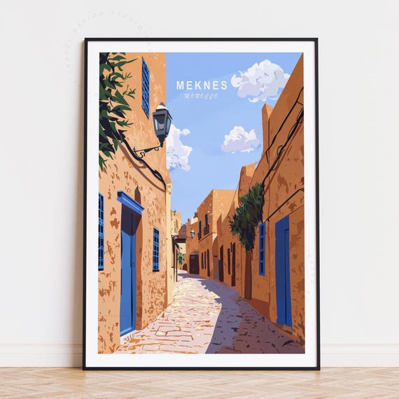 Meknes Travel Poster Morocco Wall Art Print Home Decor Birthday Gifts Personalised
