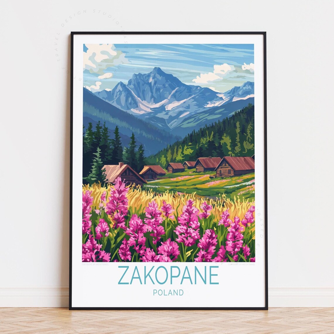 Zakopane Poland Summer Meadow Wildflowers Chalet Peaks Poster