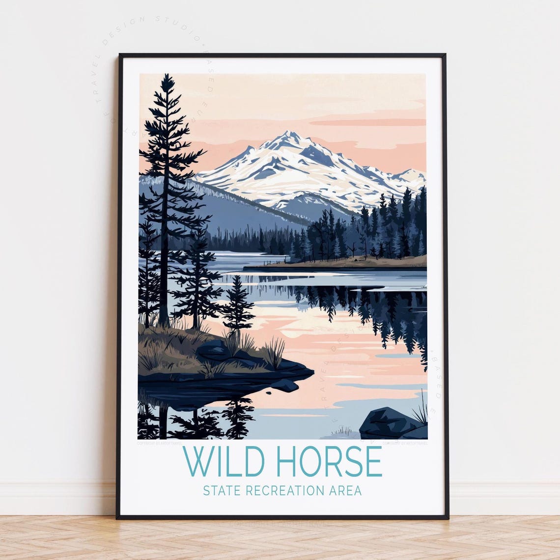 Wild Horse State Recreation Area Snow Peak Lake Sunset View Poster