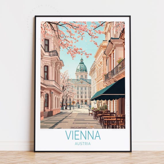 Vienna Austria Travel Poster, Personalised Home Decor