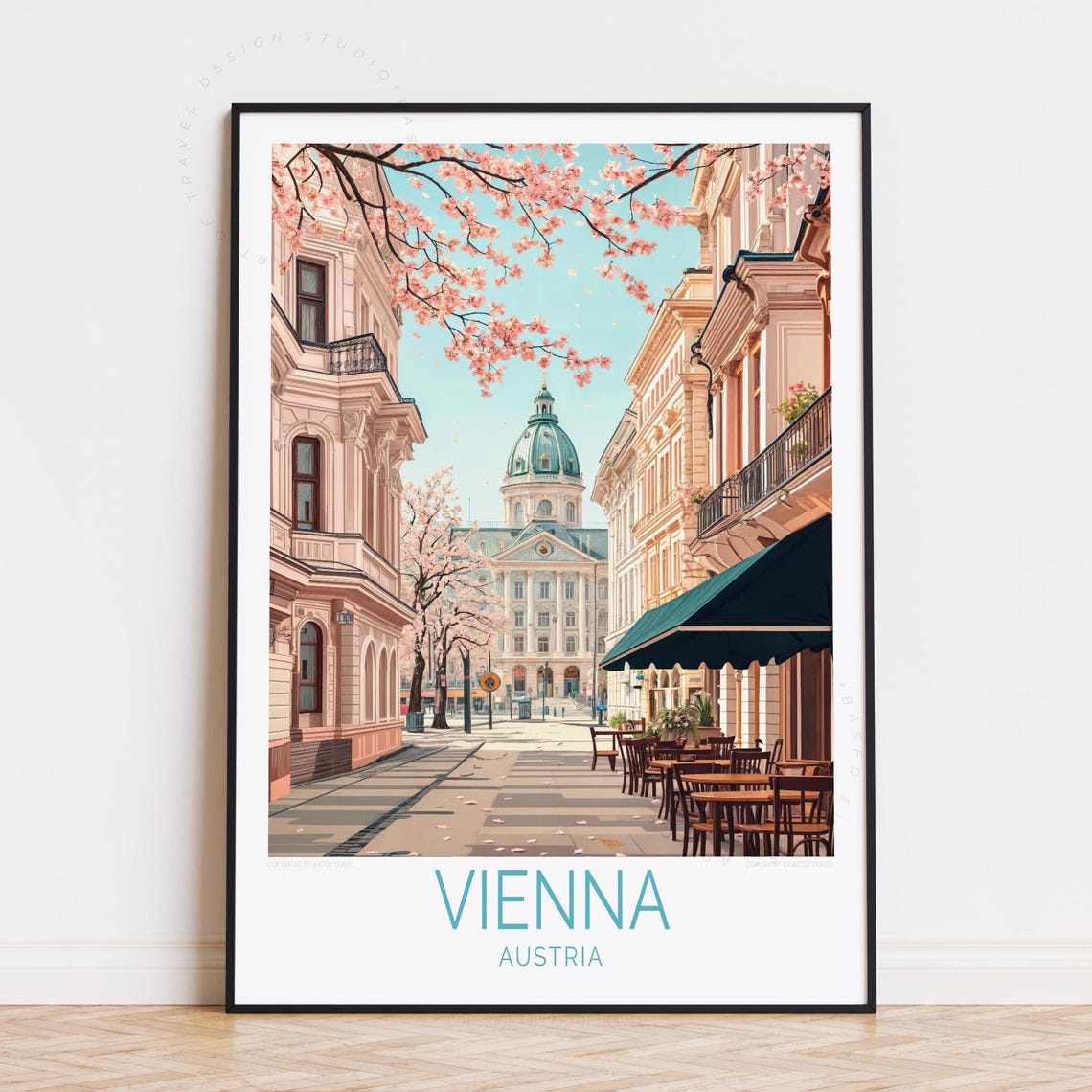 Vienna Austria Travel Poster, Personalised Home Decor