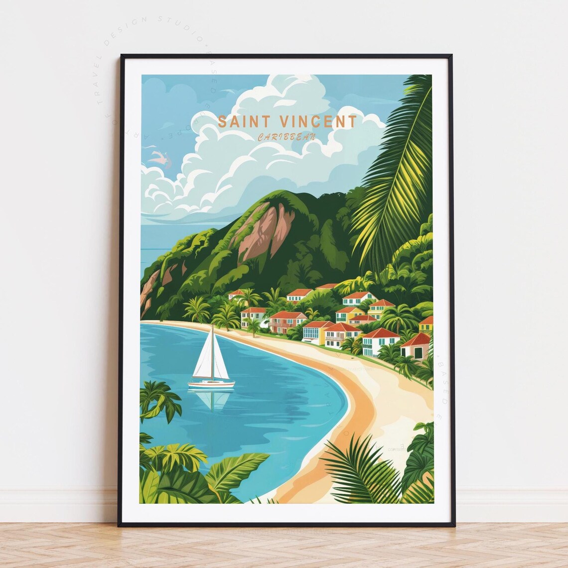 Saint Vincent Travel Poster Caribbean Wall Art Print Home Decor Birthday Present Personalised