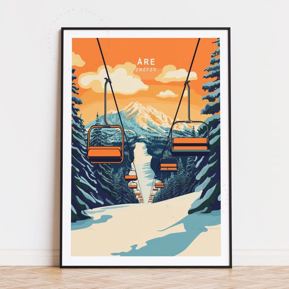 Re Sweden Travel Print Wall Art Ski Resorts Poster Home Decor Birthday Gifts Wedding Present Custom