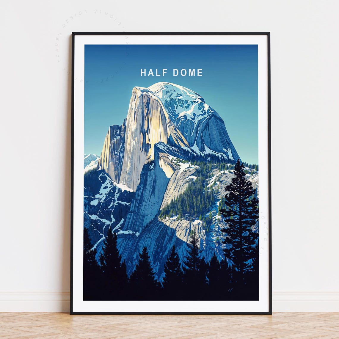 Half Dome Yosemite California Granite Dome Blue Sky Nature Poster