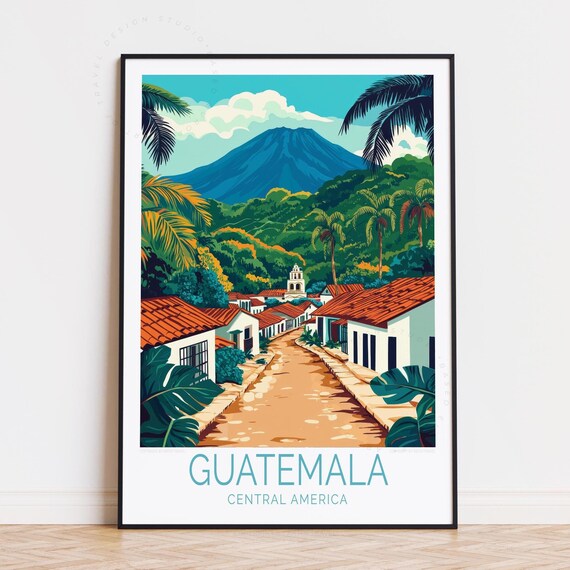 Guatemala Central America Travel Poster Wall Art Print Personalised Birthday Gifts Home Decor