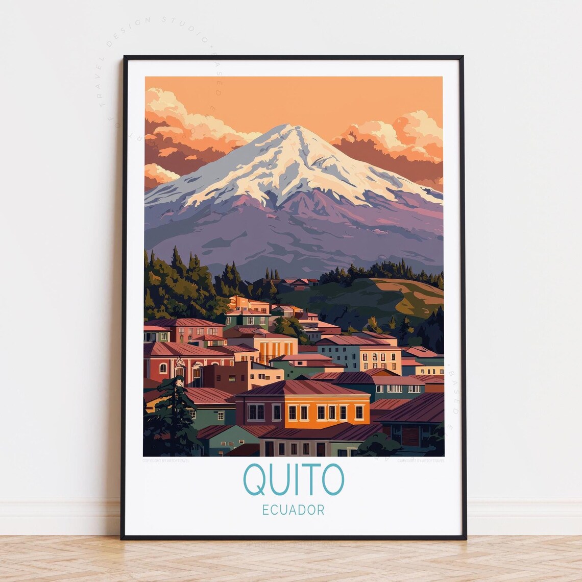 Quito Travel Poster Ecuador Wall Art Print Birthday Present Custom Housewarming Gifts