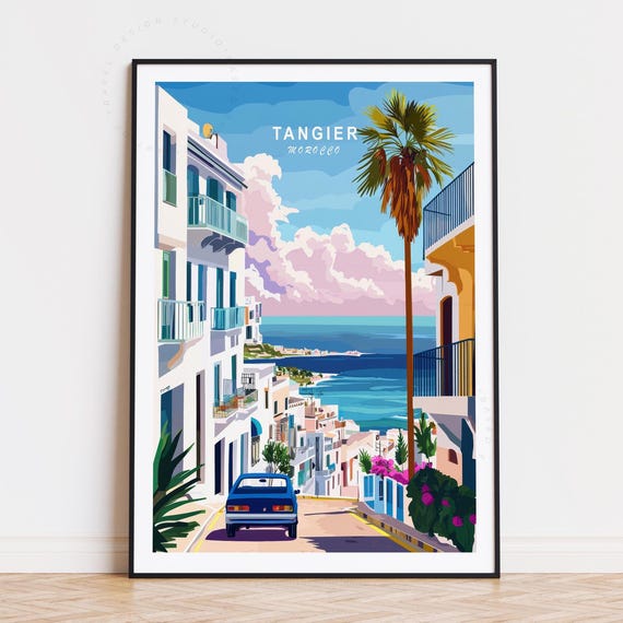Tangier Travel Poster Morocco Wall Art Print Housewarming Gifts Birthday Present Personalised