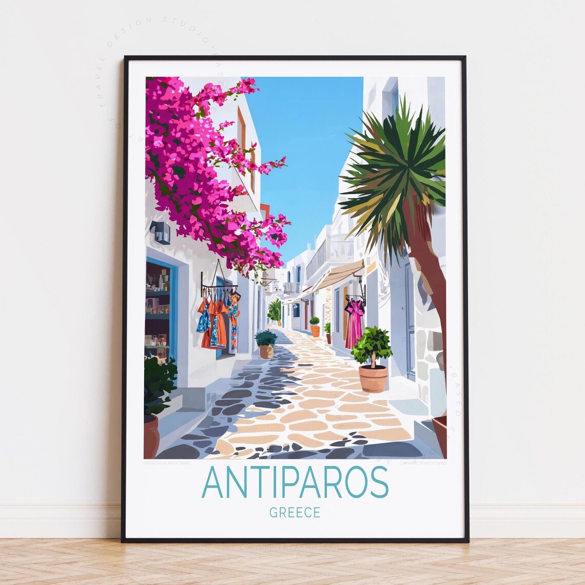 Antiparos Greece Bougainvillea Shopping Lane Flower Street Poster