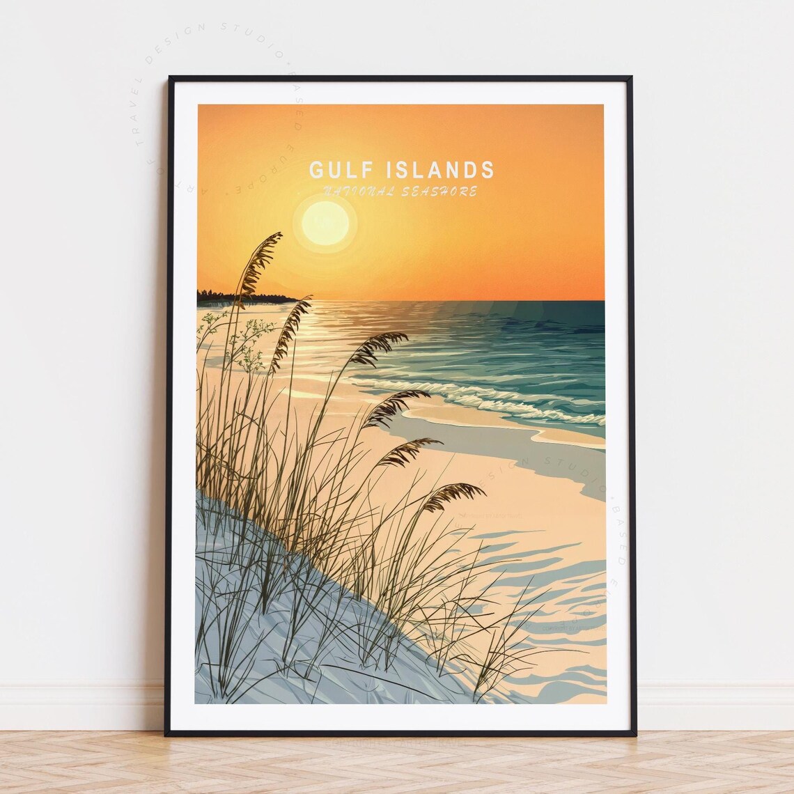 Gulf Islands National Seashore Travel Poster United States Wall Art Print Birthday Gifts Home Decor Minimalist Cityscape