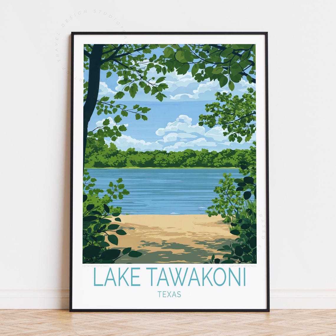 Lake Tawakoni Texas Leafy Lakeside Trail Sandy Beach Nature Poster