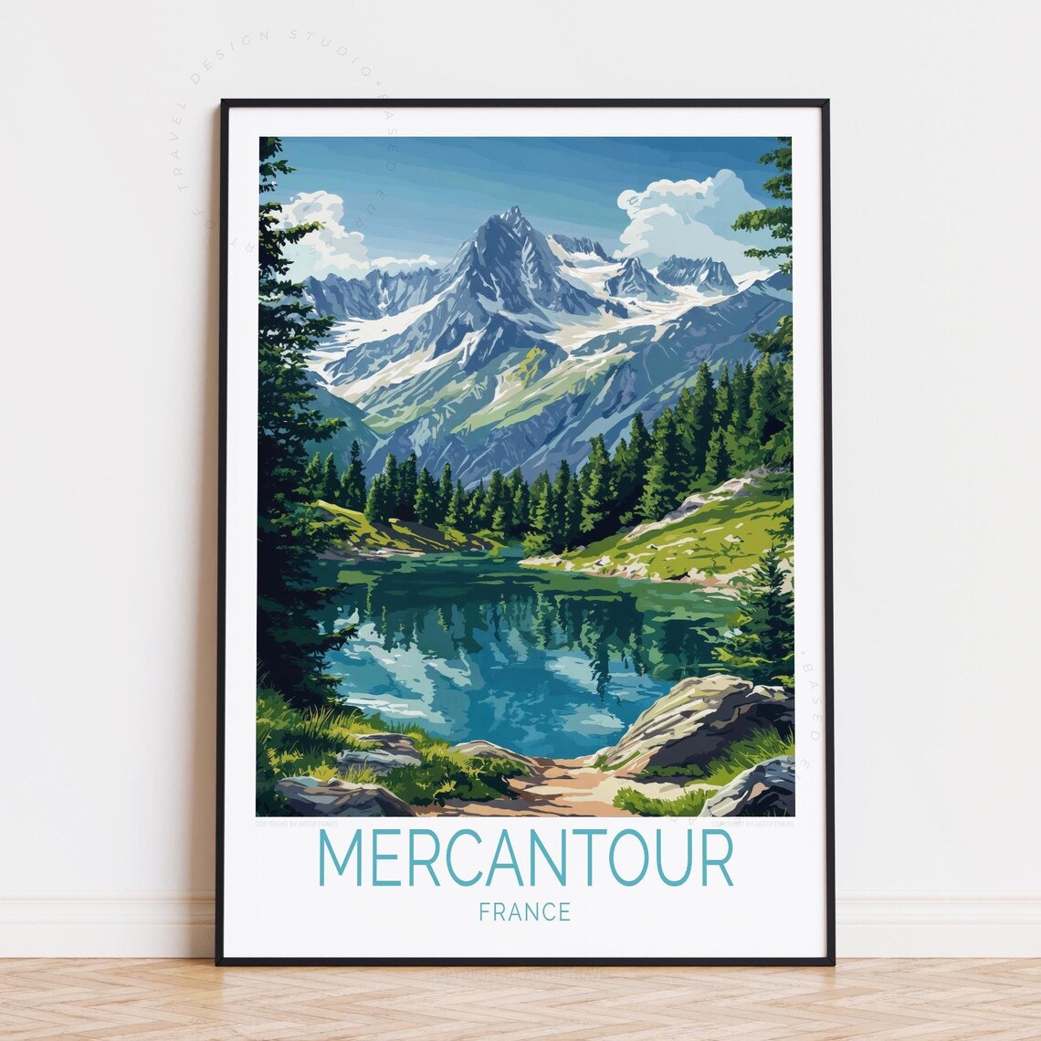Mercantour France Alpine Lake Snowy Peaks Mountain Landscape Poster