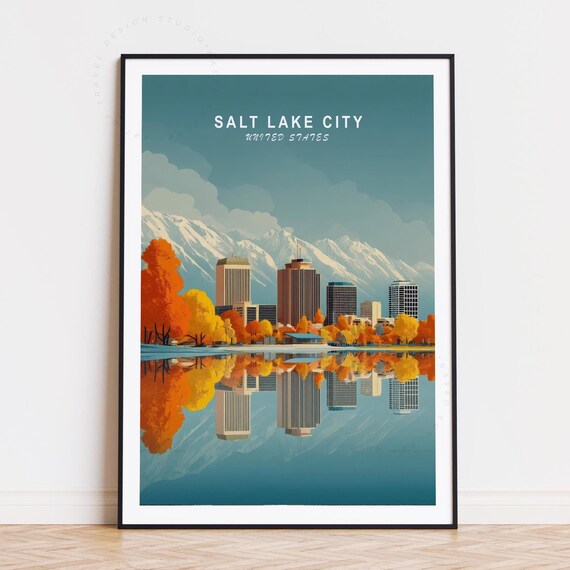 Salt Lake City United States Mirror Lake Skyline View Poster