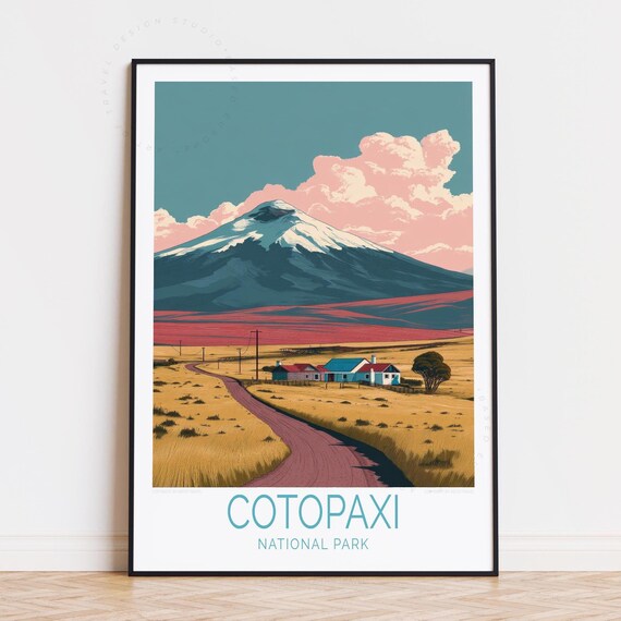 Cotopaxi National Park Ecuador Volcano Pastel Pink Clouds Poster
