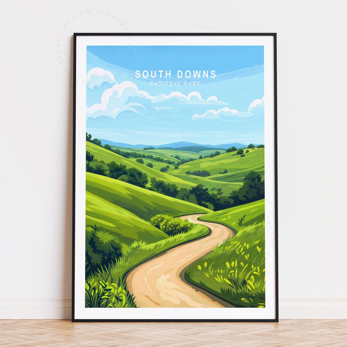 South Downs National Park Valley Meadows Country Road Poster