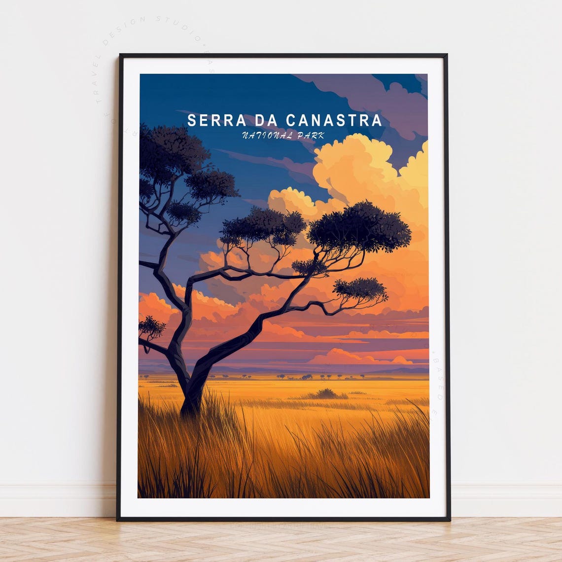 Serra da Canastra National Park Sunset Tree over Grassland Poster