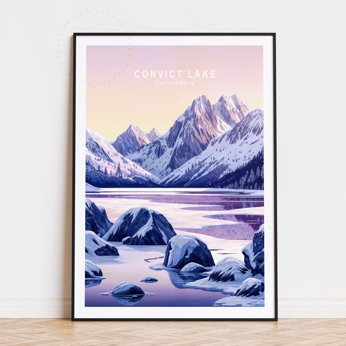 Serene Convict Lake California Snowy Alpine Lake Mountain Poster