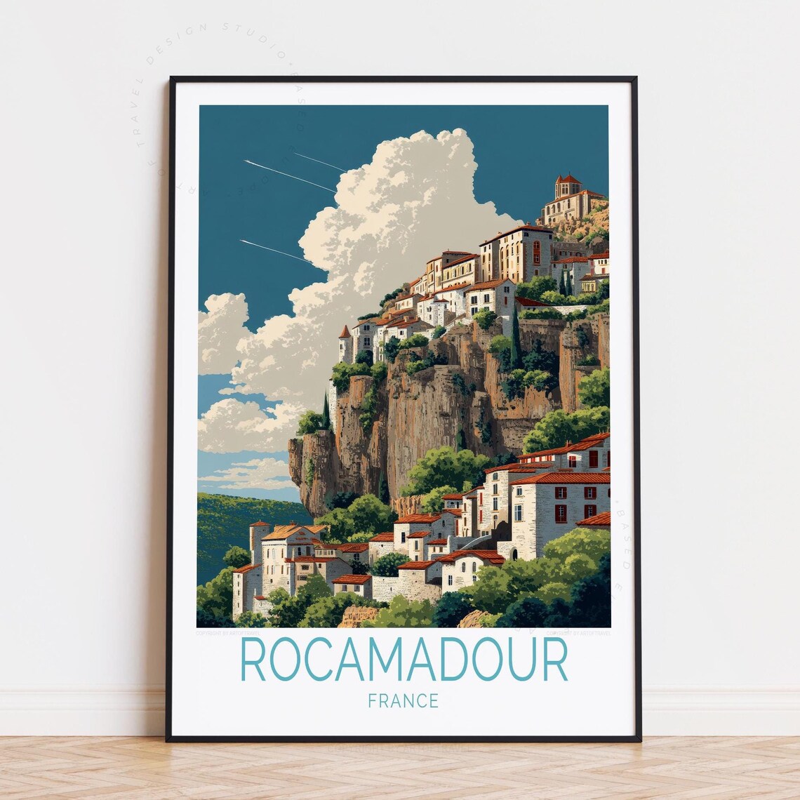 Rocamadour France Cliffside Old Town Fortress Valley View Poster