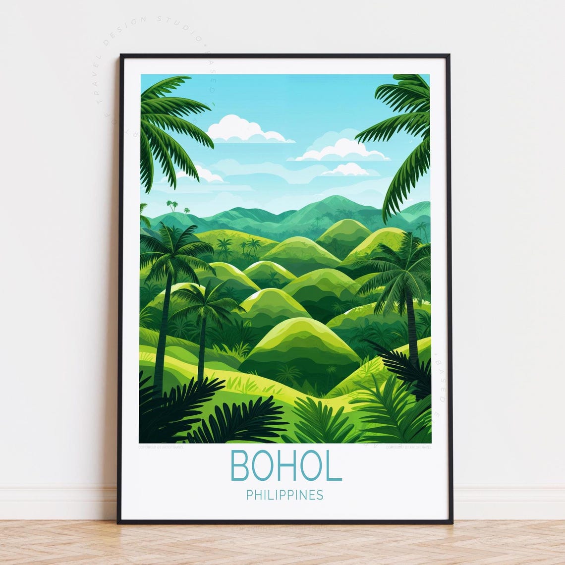Bohol Philippines Chocolate Hills Rolling Green Landscape Poster