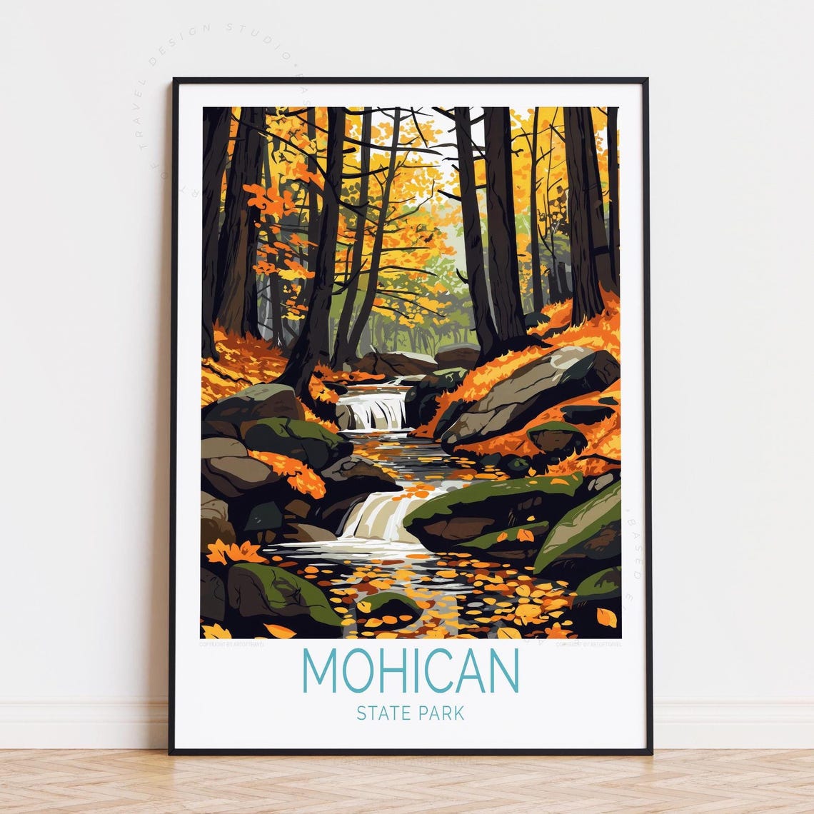 Mohican State Park Fall Creek Waterfall Forest Nature Poster