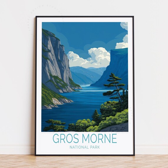 Gros Morne National Park Canada Fjord Cliffs Scenic Travel Poster