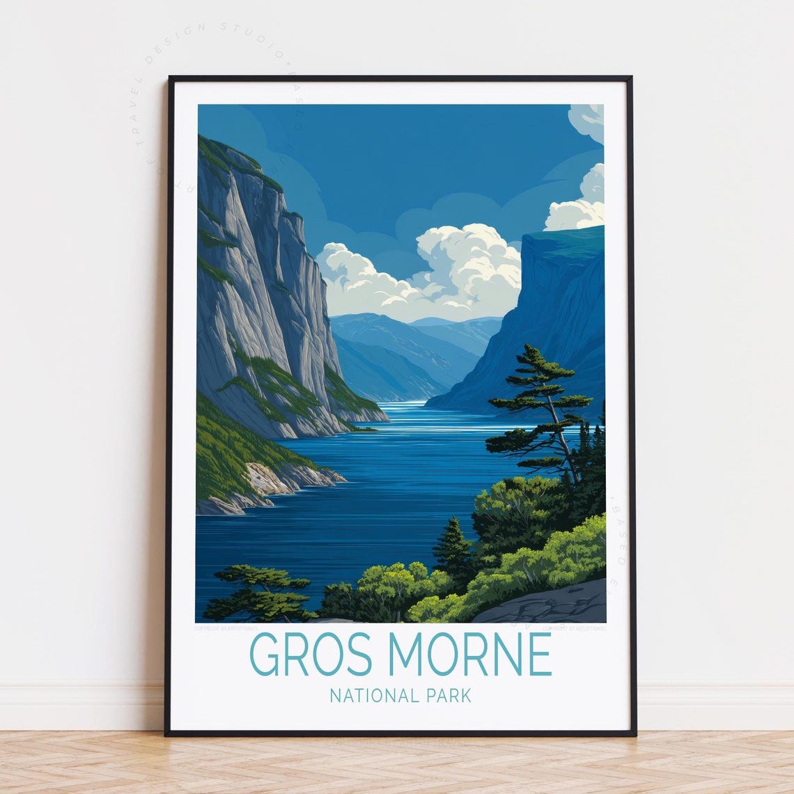 Gros Morne National Park Canada Fjord Cliffs Scenic Travel Poster