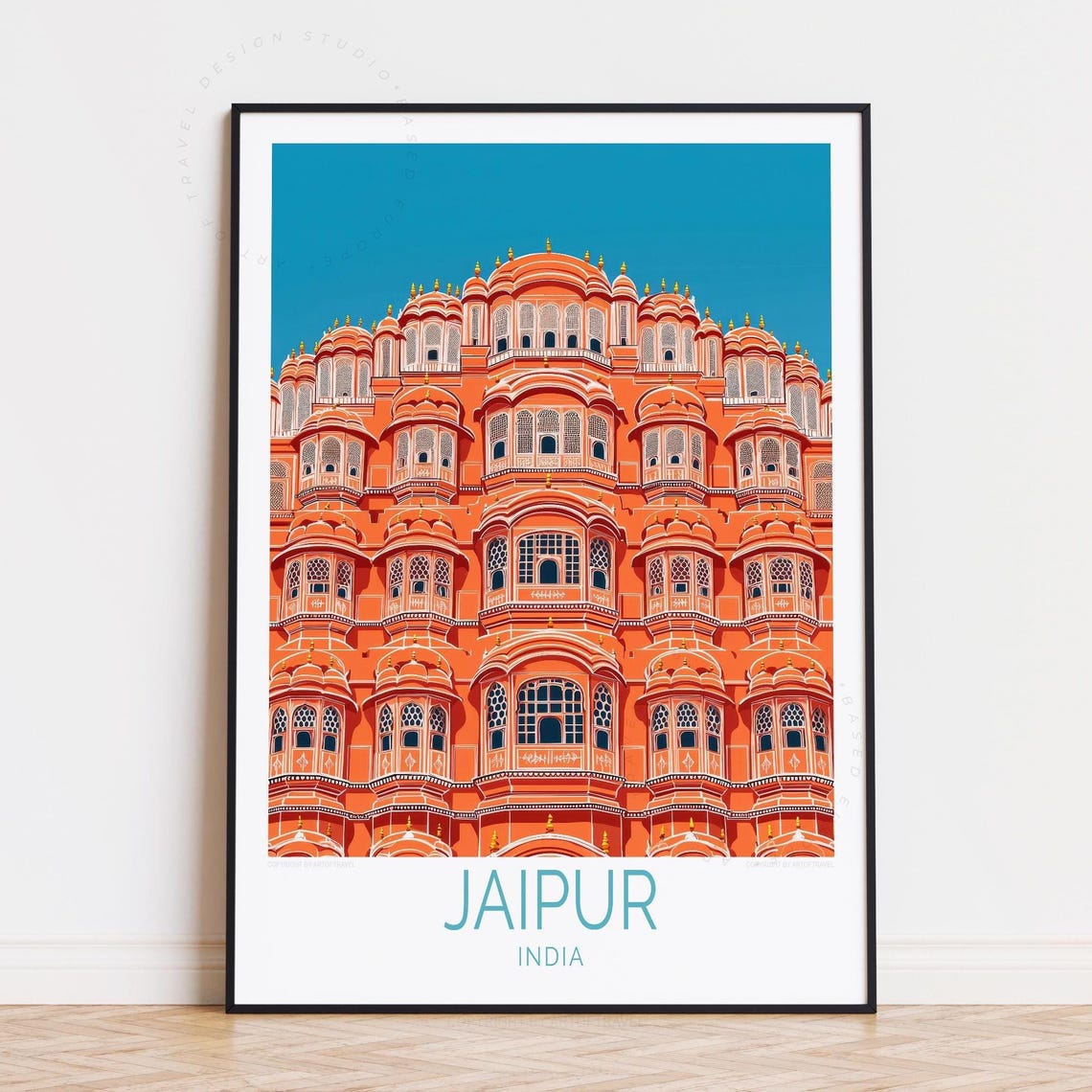 Jaipur India Hawa Mahal Pink Palace Facade Heritage Travel Poster
