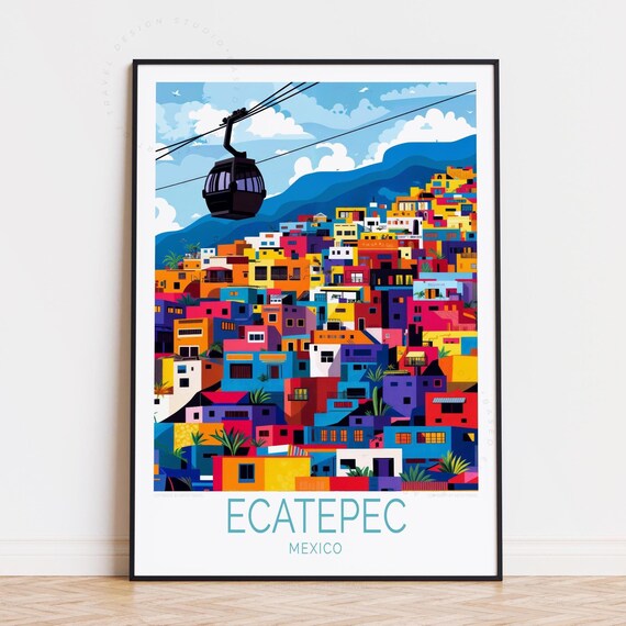 Ecatepec Mexico Travel Poster Wall Art Print Birthday Present Custom Housewarming Gifts