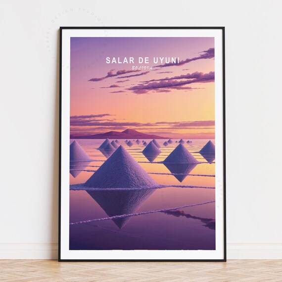Salar De Uyuni Bolivia Travel Poster Wall Art Print Home Decor Birthday Gifts Personalised