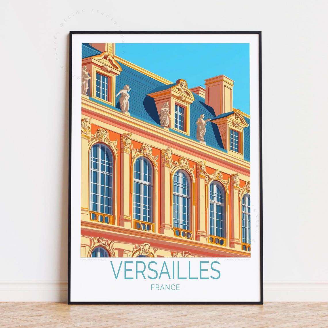Versailles France Palace Facade Gold Detail Architecture Travel Poster
