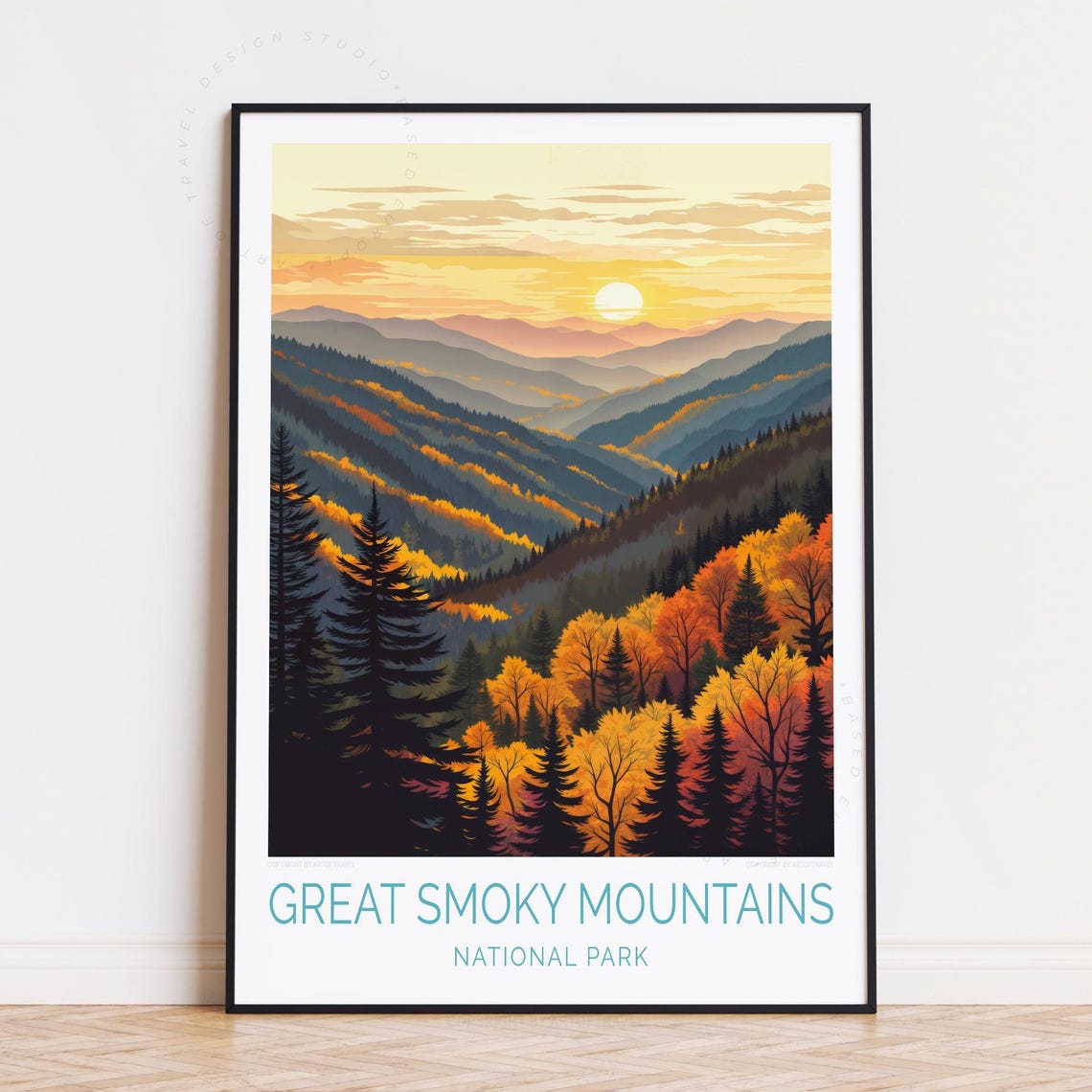 Great Smoky Mountains National Park Autumn Sunset Ridge Poster