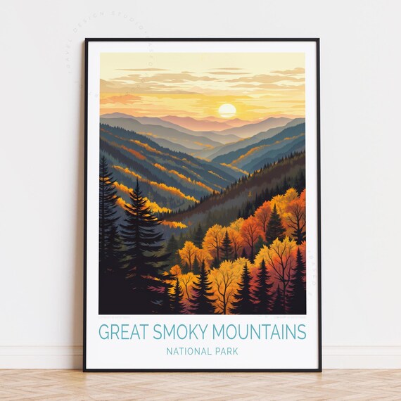 Great Smoky Mountains National Park Autumn Sunset Ridge Poster