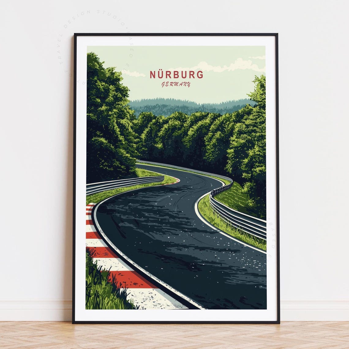 Nrburg Travel Poster, Germany Race Track Art Print