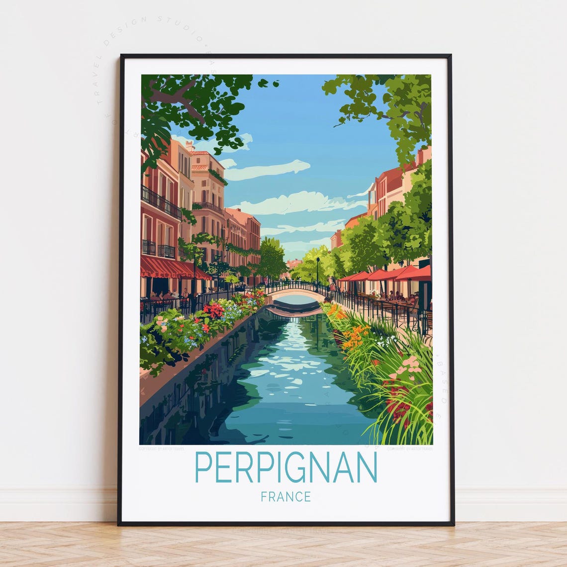 Perpignan Travel Poster, France Art Print