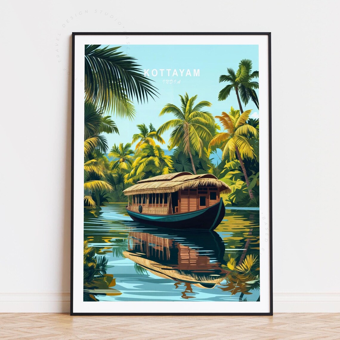 Kottayam India Houseboat Kerala Backwater Reflections Poster