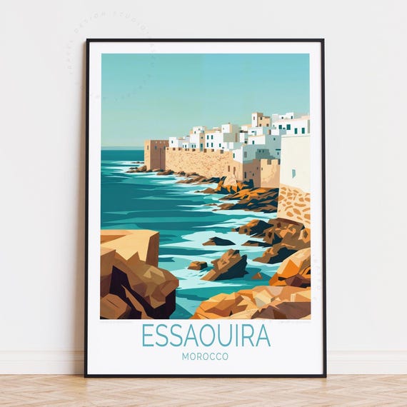 Essaouira Morocco Travel Poster Wall Art Print Birthday Gifts Personalised Home Decor