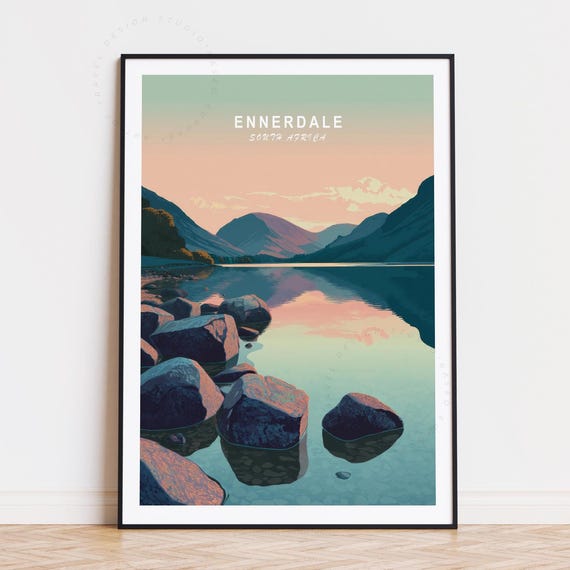 Ennerdale South Africa Travel Poster Wall Art Print Birthday Present Minimalist