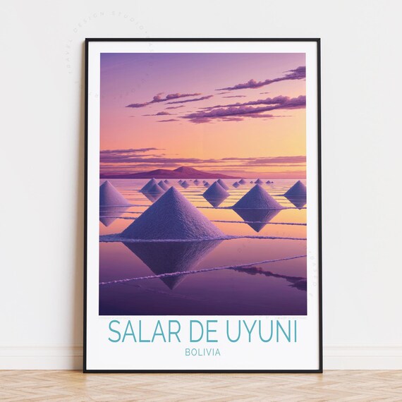 Salar De Uyuni Travel Poster Bolivia Wall Art Print Salt Flats Home Decor Birthday Gifts Custom