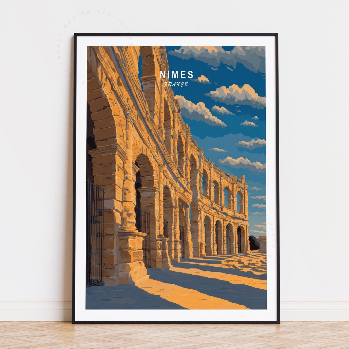 Nimes France Roman Arena Arches Ancient Stonework Facade Poster