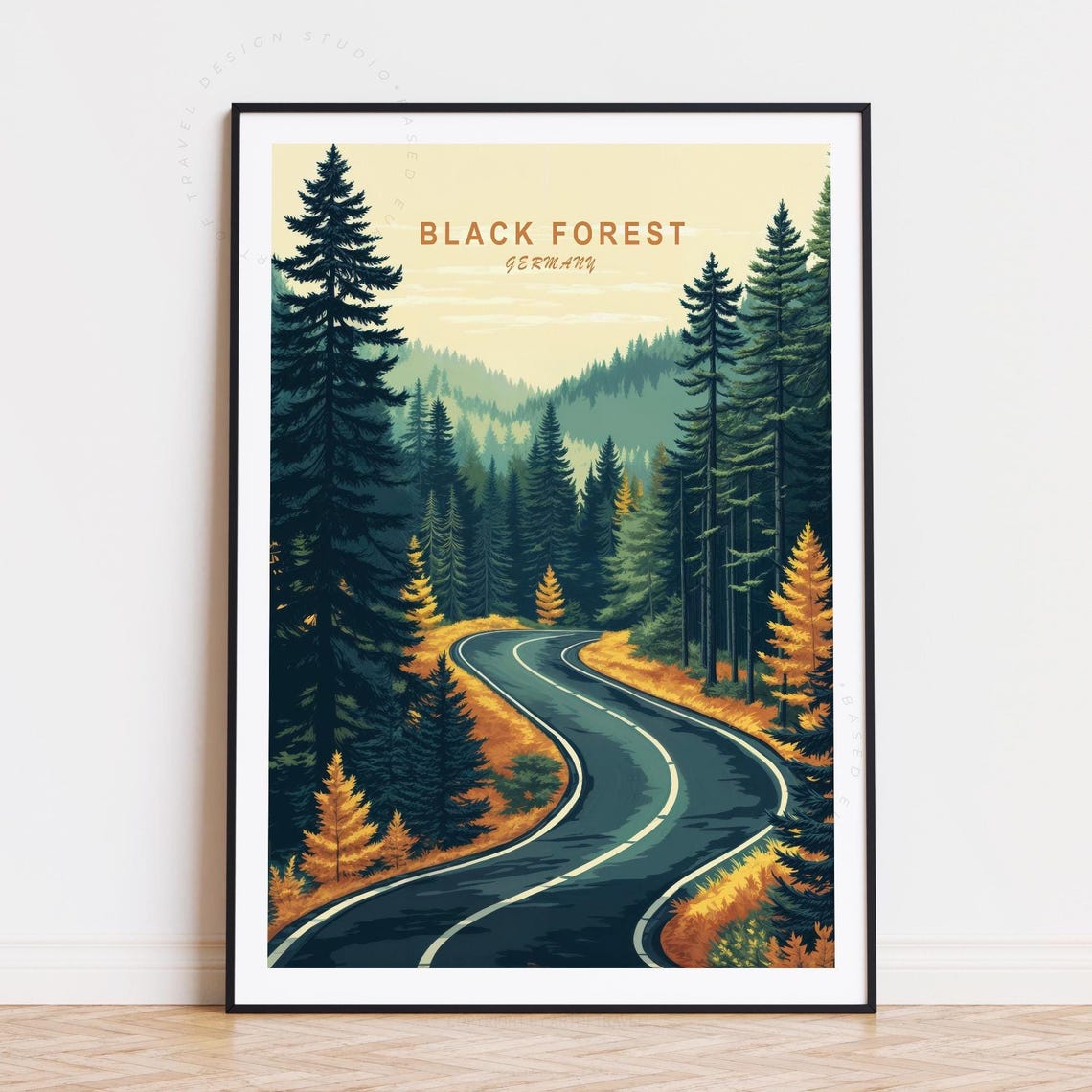 Black Forest Germany Winding Autumn Road Forest Scenic Drive Poster