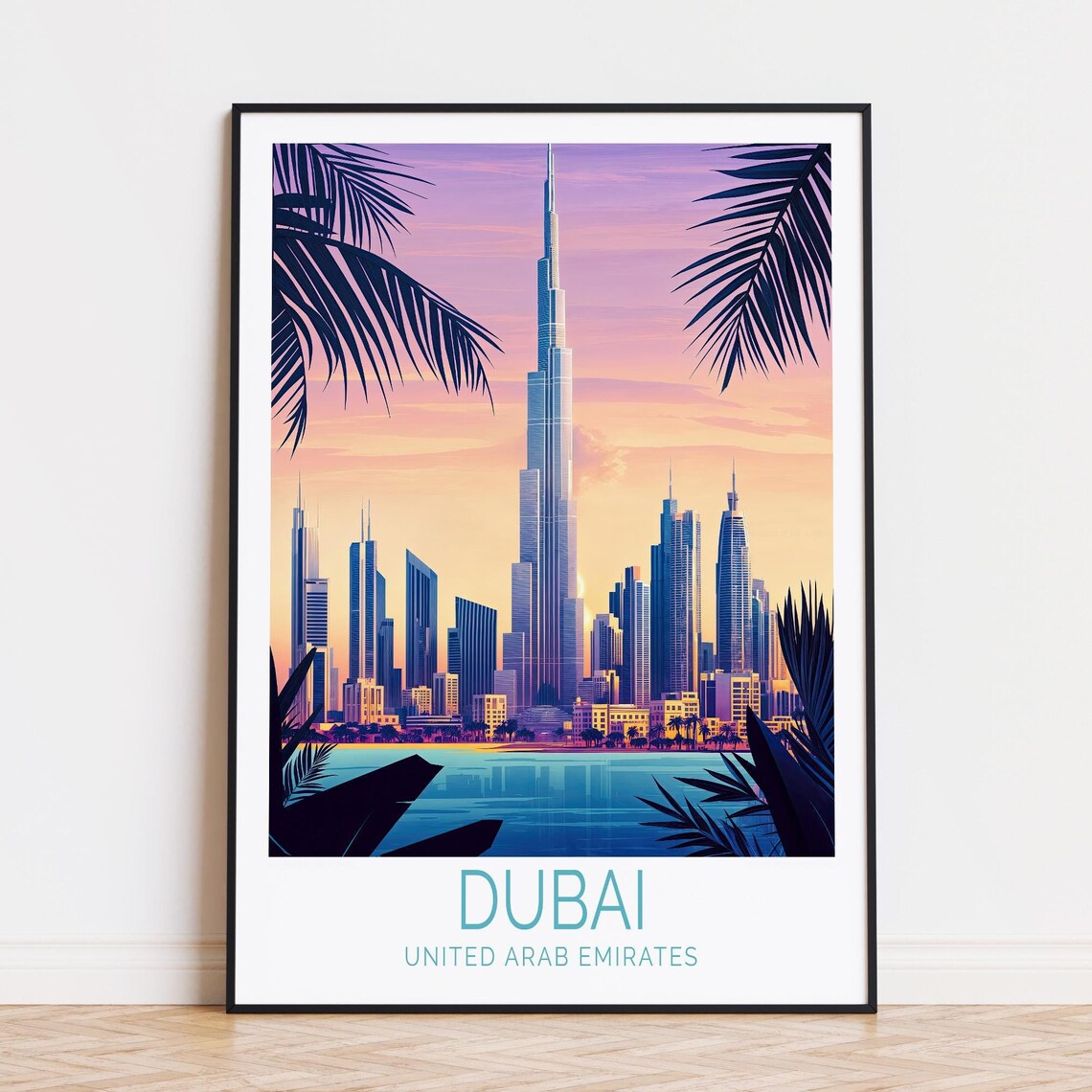 Dubai United Arab Emirates Burj Khalifa Skyline At Dusk Poster