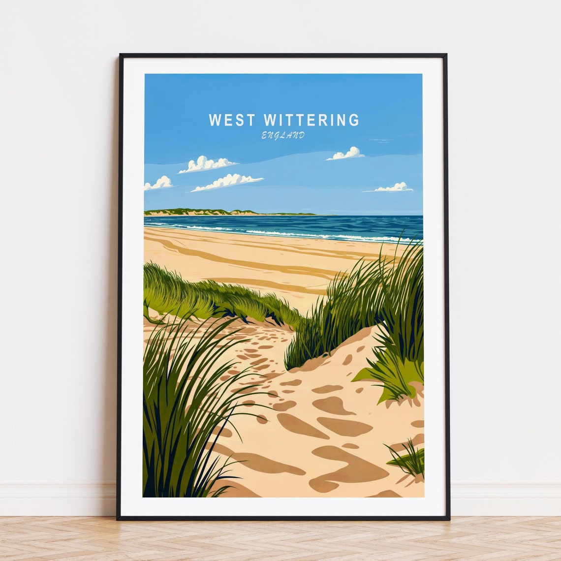 West Wittering England Sandy Beach Dunes Coastal Travel Poster