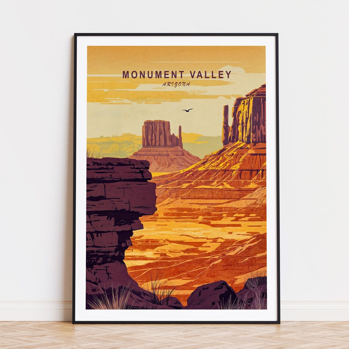 Monument Valley Arizona Red Rock Buttes Golden Desert Poster