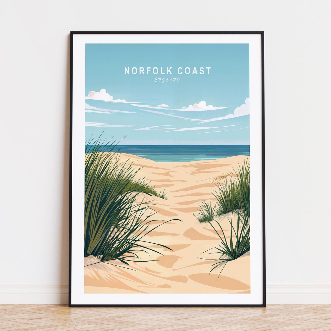 Norfolk Coast England Travel Poster, Home Decor