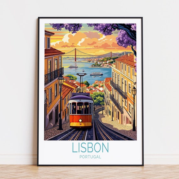 Lisbon Portugal Travel Poster, Home Decor Print