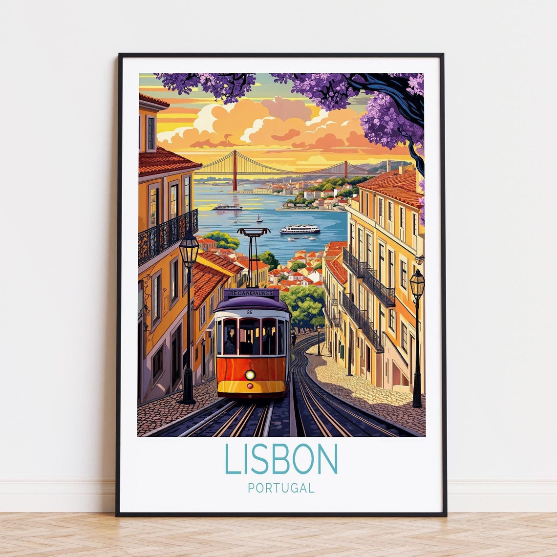 Lisbon Portugal Travel Poster, Home Decor Print