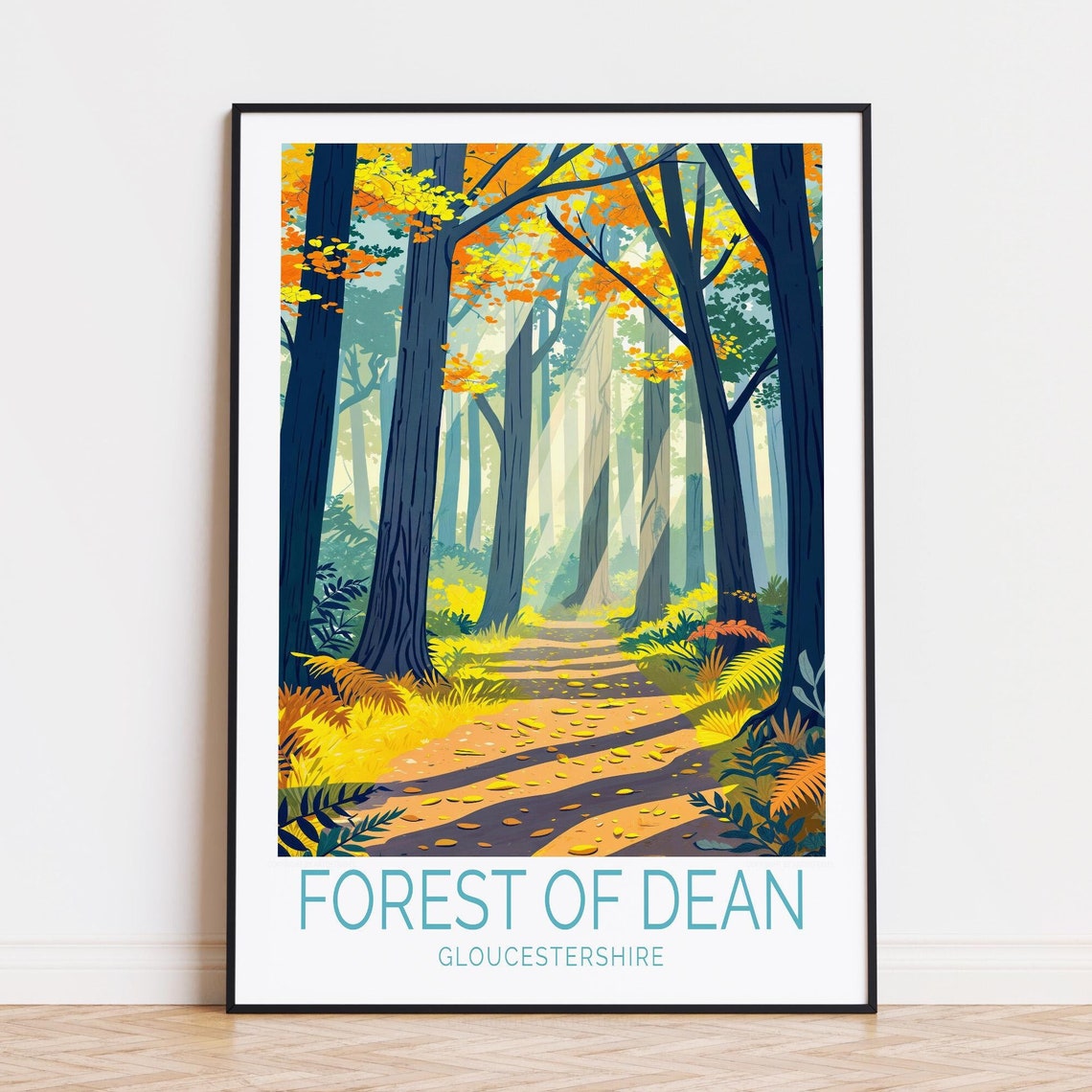 Forest of Dean Gloucestershire Sunlit Autumn Forest Trail Poster