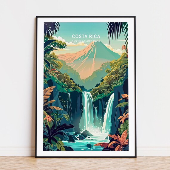 Costa Rica Travel Poster Central America Wall Art Print Birthday Present Personalised Gifts