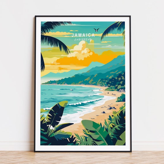 Jamaica Caribbean Travel Poster, Jamaica Print