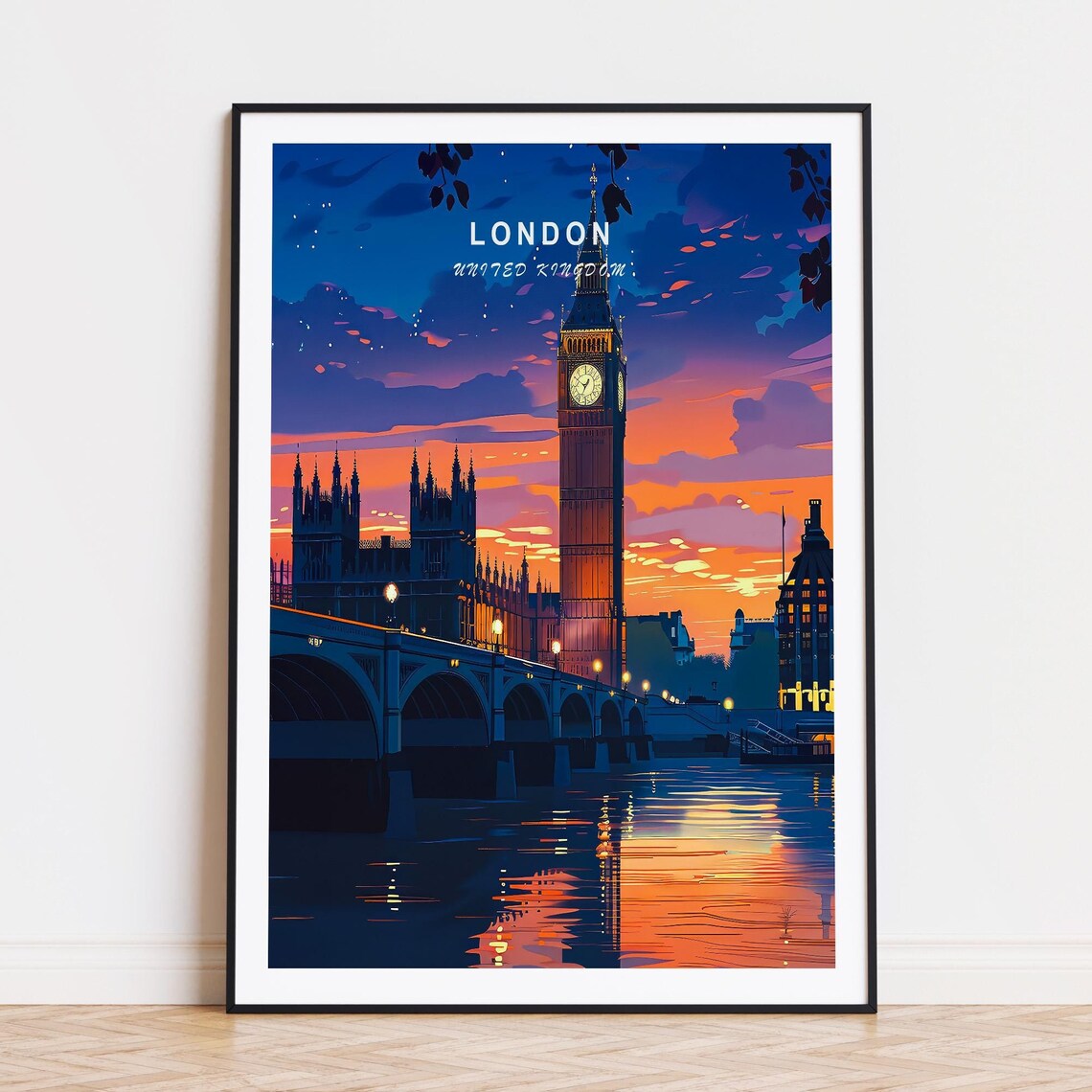 London United Kingdom Travel Poster, England City