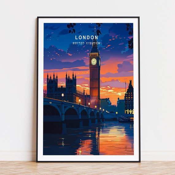 London United Kingdom Travel Poster, England City